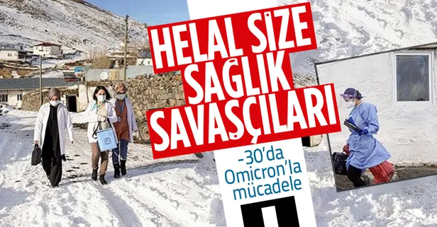 Sağlık savaşçıları eksi 30'da köy köy gezip aşılama yapıyor!