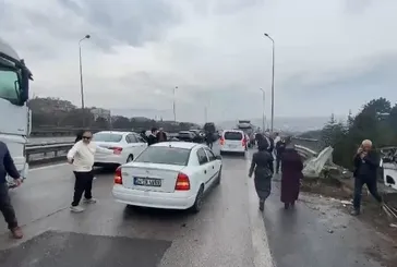 TEM Otoyolu Kocaeli geçişinde araçlar birbirine girdi: 11 yaralı
