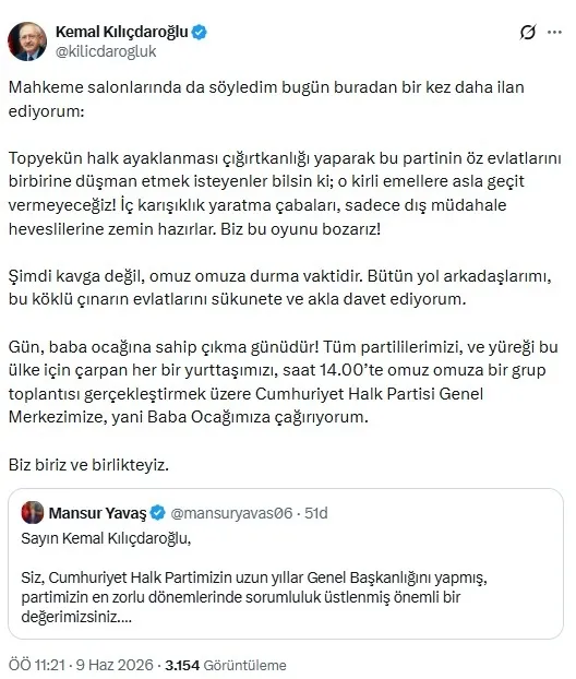 grup-savasi-sonrasi-kemal-kilicdaroglundan-ilk-mesajlar-1780993565159.jpeg Kemal Kılıçdaroğlu'ndan "Grup" hamlesi: Genel Merkez'de yapacağız | "Kirli emellere asla geçit vermeyeceğiz!"-4