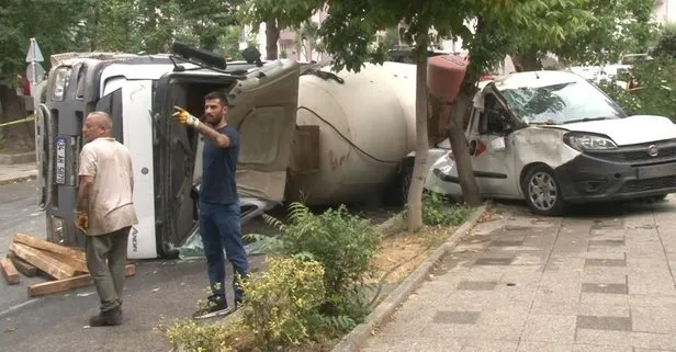 Kadıköy’de beton mikseri dehşet saçtı:4 araç ezildi, 1 kişi yaralı