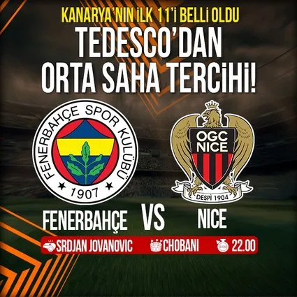 Fenerbahçe'nin ilk 11'i belli oldu