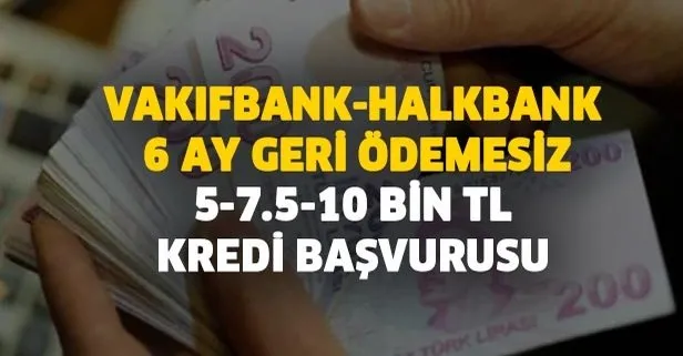 Vakıfbank-Halkbank 6 ay geri ödemesiz 5-7.5-10 bin TL kredi başvurusu devam ediyor