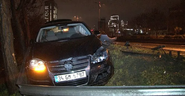 TEM'de art arda iki kaza! Şarampole uçtu