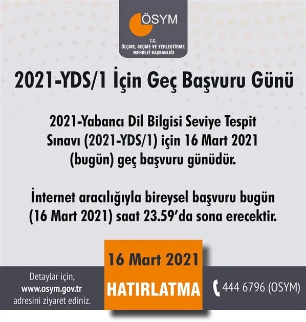 osym-duyurdu-bugun-son-gun-yds-gec-basvuru-ucreti-ne-kadar-2021-yds1-basvurusu-nasil-yapilir-1615882132501.jpg ÖSYM duyurdu: Bugün son gün! YDS geç başvuru ücreti ne kadar? 2021 YDS/1 başvurusu nasıl yapılır?-4