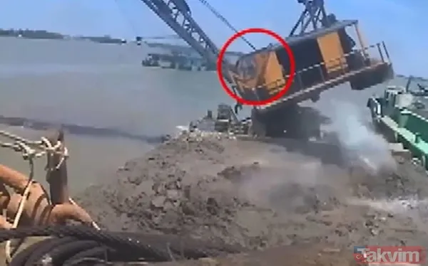 Operatör ölümden kıl payı kurtuldu! Saniyeler içerisinde dehşeti yaşadılar... Nehirden toprak çıkarırken... - 3