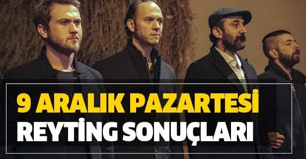 9 Aralık reyting sonuçları: Çukur, Vuslat, Zalim İstanbul, Yasak Elma reyting sıralaması