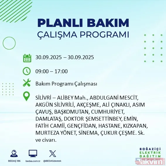 İstanbul’un 23 ilçesinde elektrikler kesilecek! 30 Eylül 2025 BEDAŞ kesinti listesi - 19