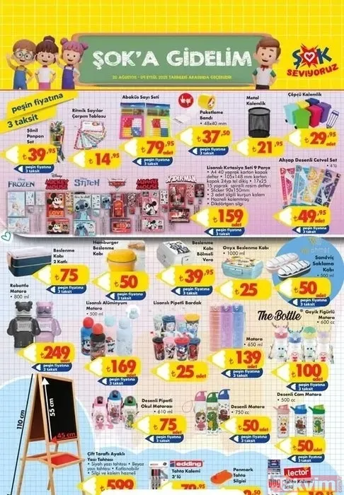 🔵20 Ağustos–9 Eylül Şok Kırtasiye Ürünleri Ve Fiyatları