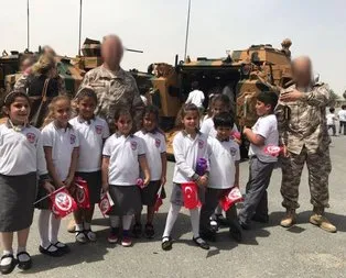 Katarlı çocuklardan Türk askerine ziyaret