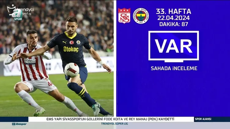 VAR KAYITLARI AÇIKLANDI! SİVASSPOR FENERBAHÇE maçında penaltı kararı! Hakem konuşmaları ortaya çıktı!