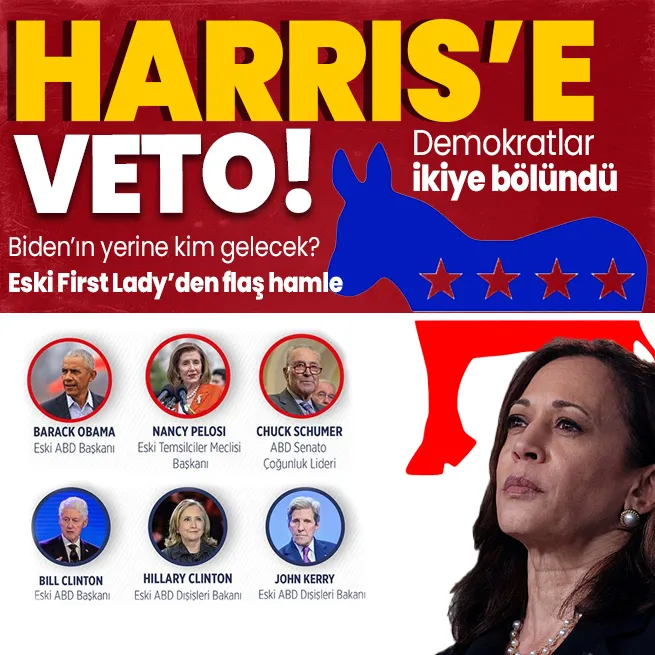 Biden çekildi Demokrat Parti ikiye bölündü! Kamala Harrisin adaylığına hangi isimler karşı çıkıyor? Harris dışında olası adaylar kimler?