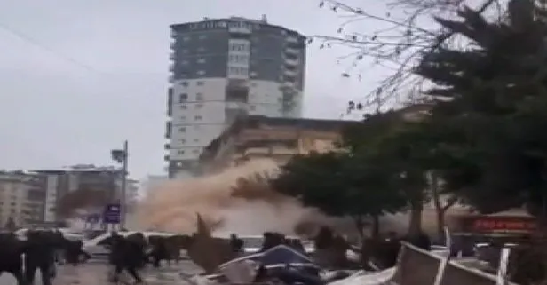 Deprem sonrası Gaziantep Şehitkamil’de bina yerle bir oldu... O anlar saniye saniye kamerada