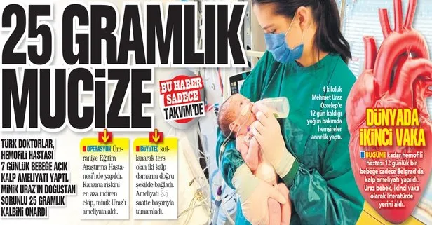 Türk doktorlar tarih yazdı! 7 günlük bebeğe açık kalp ameliyatı yapıldı