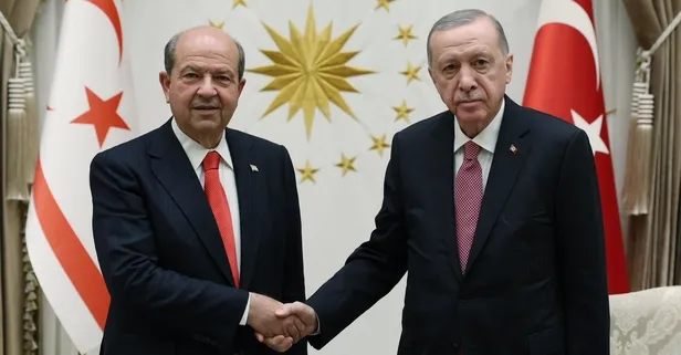 Başkan Erdoğan KKTC Cumhurbaşkanı Ersin Tatar'ı kabul etti