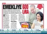 Emekliye 600 lira