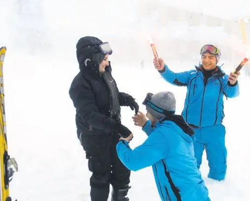 Karda evlilik teklifi