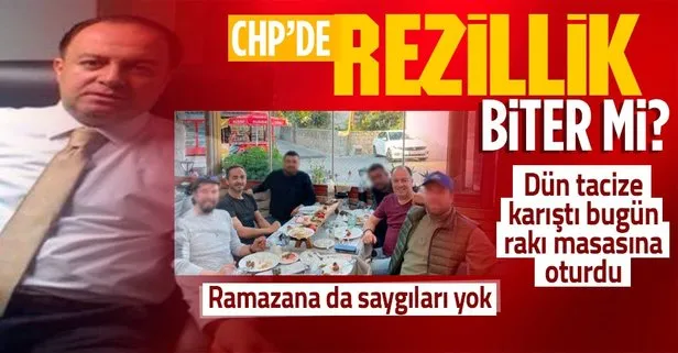 Rezillik üstüne rezillik! Taciz ve darp iddiasıyla görevden uzaklaştırılan CHP’li Serkan Aloğlu Ramazanda rakı masası kurdu