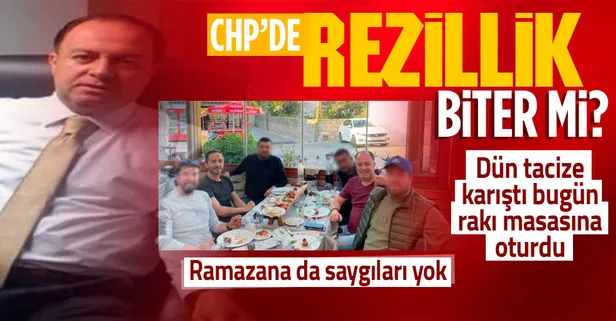 Rezillik üstüne rezillik! Taciz ve darp iddiasıyla görevden uzaklaştırılan CHP'li Serkan Aloğlu Ramazanda rakı masası kurdu