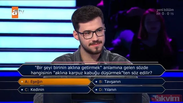 Kenan İmirzalıoğlu'nun sunduğu Kim Milyoner Olmak İster'de hareketleri ve cevaplarıyla geceye damga vuran yarışmacı! - 11