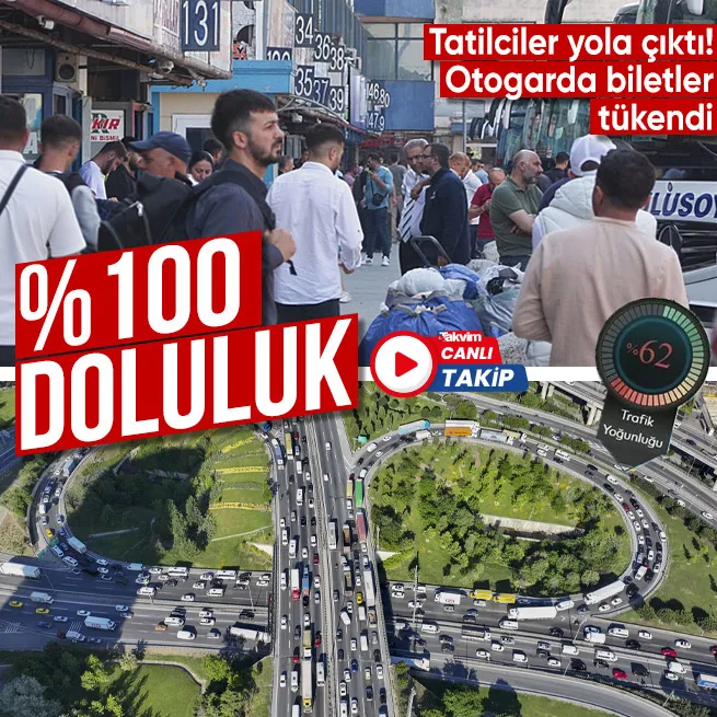CANLI | Tatilciler yola çıktı! Trafik yoğunluğu başladı: Otogarda araçların doluluk oranı yüzde 100e ulaştı