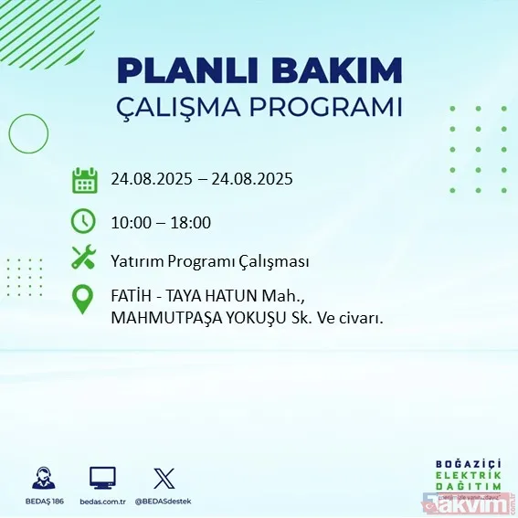 BEDAŞ ve AYEDAŞ tek tek listeledi: İşte 24 Ağustos elektrik kesintisi yaşanacak ilçeler: Kartal, Arnavutköy, Avcılar… - 4