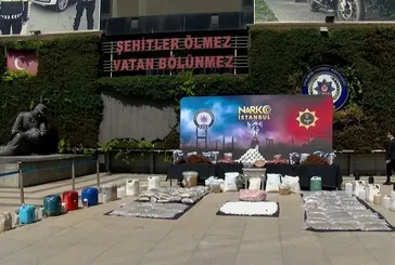 Ele geçirilen uyuşturucular emniyette sergilendi
