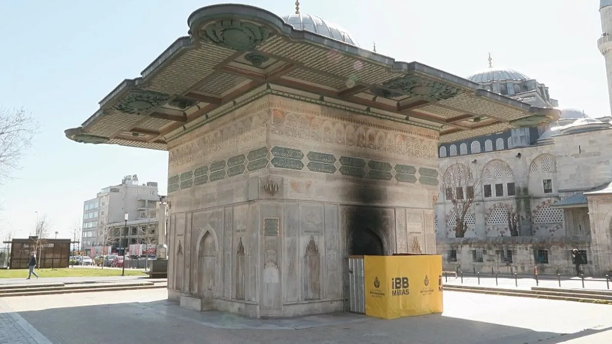 İstanbul’un 3 asırlık Tophane Çeşmesi'nde ateş yaktı: O şüpheli tutuklandı