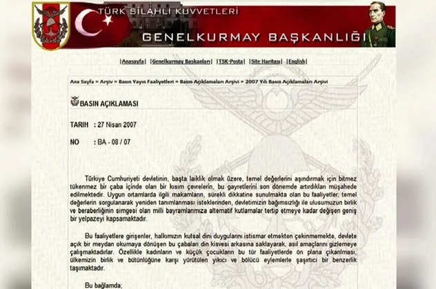 Türk demokrasi tarihinde kara gün: 27 Nisan e-muhtırası