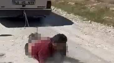 Antalya köpeğine zarar veren adamı otomobile bağlayıp metrelerce sürükledi!