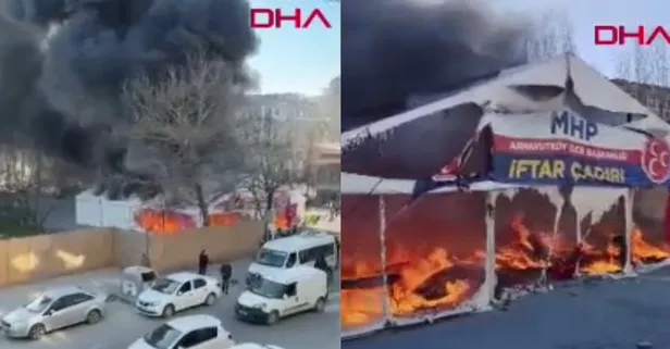 İstanbul Arnavutköy'de iftar çadırındaki yangın söndürüldü