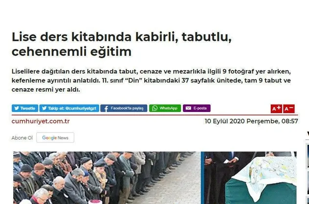 Cumhuriyet ve Sözcü'den din düşmanlığı! Ders kitabına tahammül edemediler: Din kültürü dersine skandal dediler