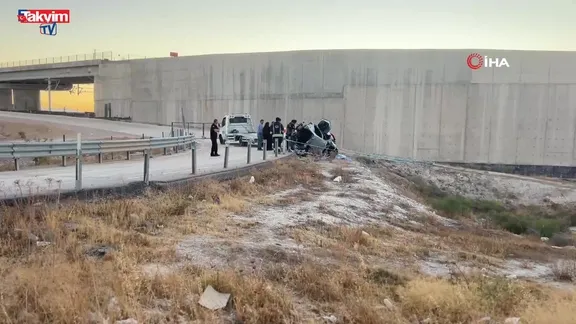 Konya Meram’da feci kaza: Otomobil yol kenarına uçtu! 1 ölü 1 yaralı