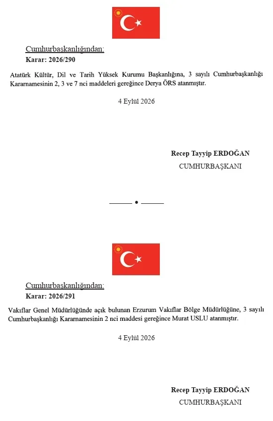 Atama kararları Resmi Gazete'de yayımlandı: 12 ülkeye yeni büyükelçiler ve çok sayıda kuruma üst düzey görevlendirme-13