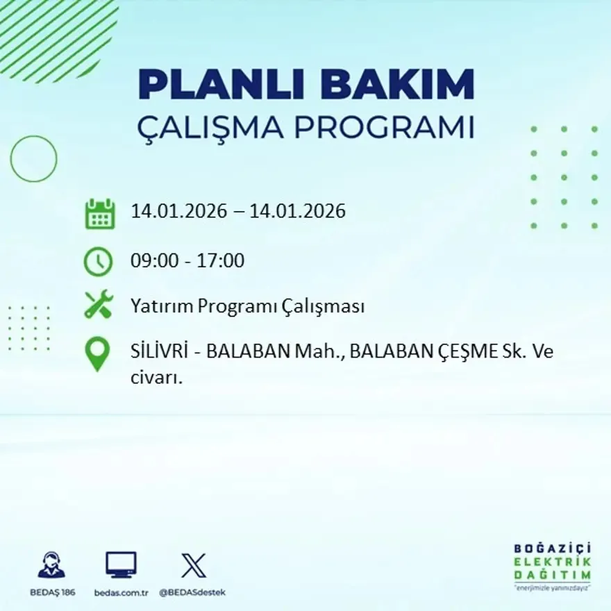 12 ilçe 8 saat elektriksiz! BEDAŞ duyurdu: İşte 14 Ocak kesinti listesi - 15