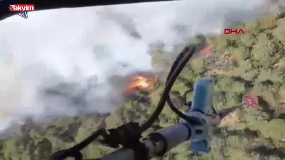 İzmir Foça'da yangın alarmı