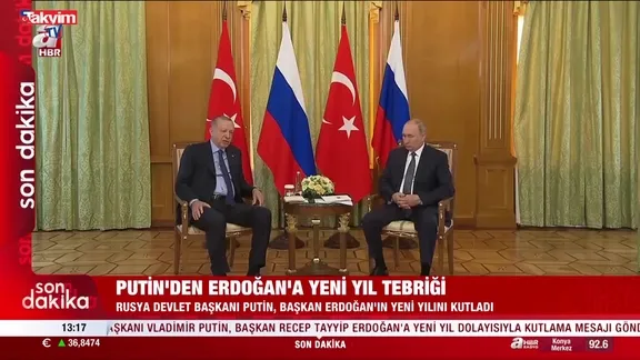 Putin'den Başkan Erdoğan'a yeni yıl tebriği