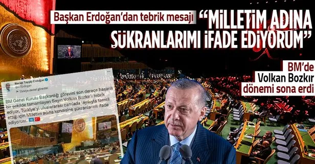 Başkan Recep Tayyip Erdoğan’dan Volkan Bozkır’a tebrik: Milletim adına şükranlarımı ifade ediyorum