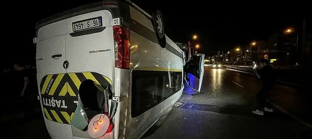 Bariyerlere çarptı takla attı! Yer: Bursa