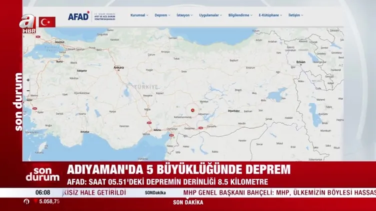Son dakika: DEPREM | Adıyaman'da 5 büyüklüğünde deprem | Son depremler