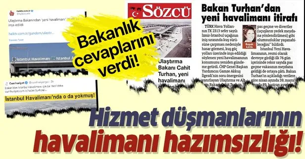 Hizmet düşmanlarının İstanbul Havalimanı hazımsızlığı bitmedi! Bakanlıktan çirkin iddialara yanıt