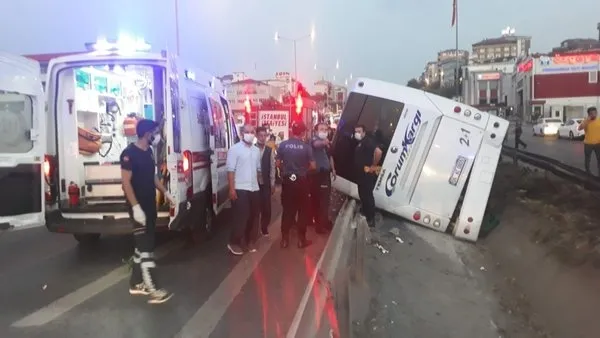 Son dakika: İstanbul Pendik'te feci kaza! Yolcu otobüsü yan yattı! Çok sayıda yaralı var-2