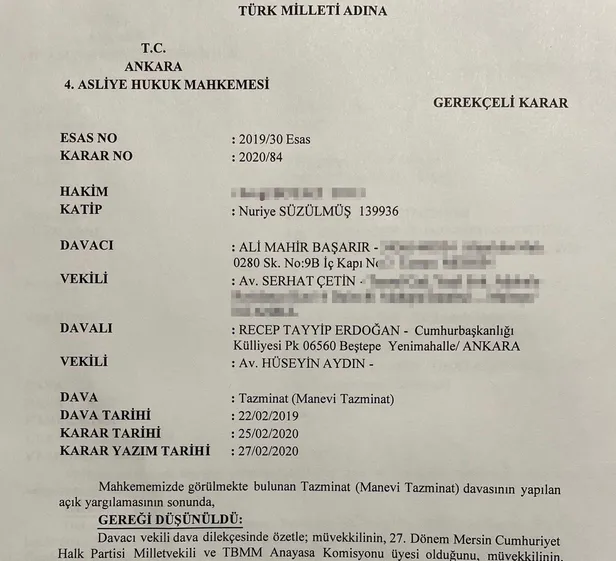Cumhurbaşkanı'na hakaret "suç olmasın" diyen CHP'lilerin Erdoğan'a tazminat davaları açtığı ve suç duyurusunda bulunduğu ortaya çıktı-4