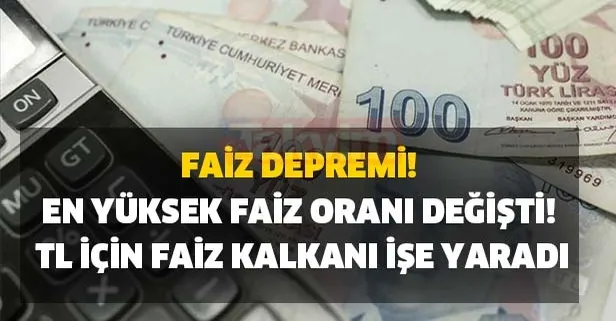 TL için faiz kalkanı işe yaradı, 32 günlük vadeli mevduat hesabı faiz oranları!