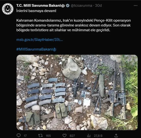 Terör örgütü PKK'ya darbe! Pençe-Kilit bölgesinde teröristlere ait silah ve mühimmat ele geçirildi-1