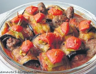 Köfteli patlıcan sarma