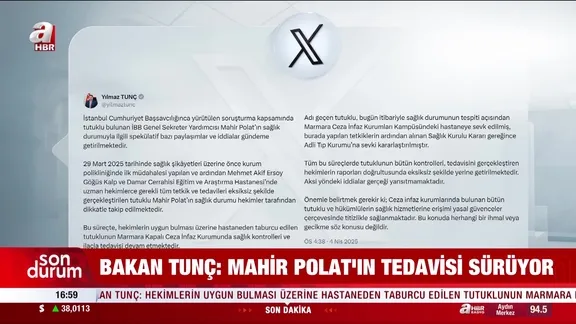 Adalet Bakanı Yılmaz Tunç'tan Mahir Polat açıklaması!
