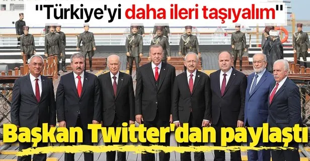 Başkan Erdoğan Twitter’dan paylaştı: Türkiye’yi daha ileri taşıyalım