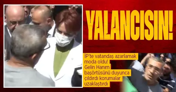 İYİ Parti Genel Başkanı Meral Akşener ve bir vatandaş arasında başörtüsü gerilimi! Vatandaşa “Yalancısın” dedi korumaları uzaklaştırdı