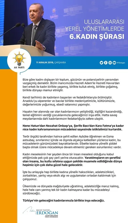 Başkan Erdoğan'dan kadın hakları mesajı: Türkiye'nin geleceğini birlikte inşa edeceğiz-1