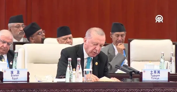 Başkan Erdoğan'dan Çin'deki Şangay zirvesinde Gazze mesajı: "Bebeklerin öldürülmesini durdurmamanın izahı yok"